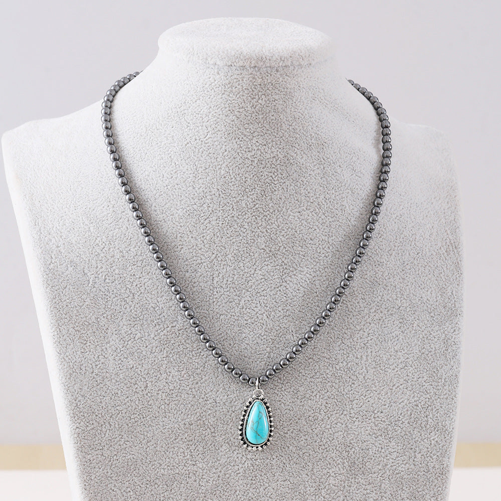 Wholesale Popular Fashion Elegant Black Ball Bead Necklace Women's Cowboy Boots Bull Head Five-Pointed Star Jewelry