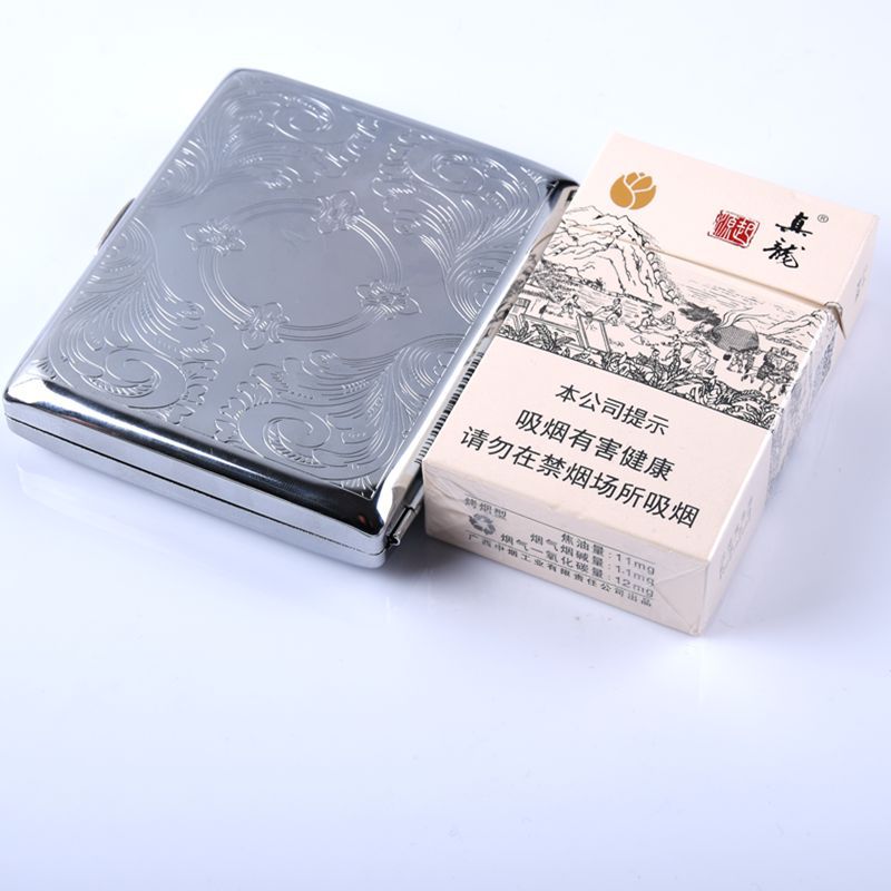 Wholesale Fashion 20 Pack Metal Clip Iron Creative Personality Automatic Open Cap Cigarette Box