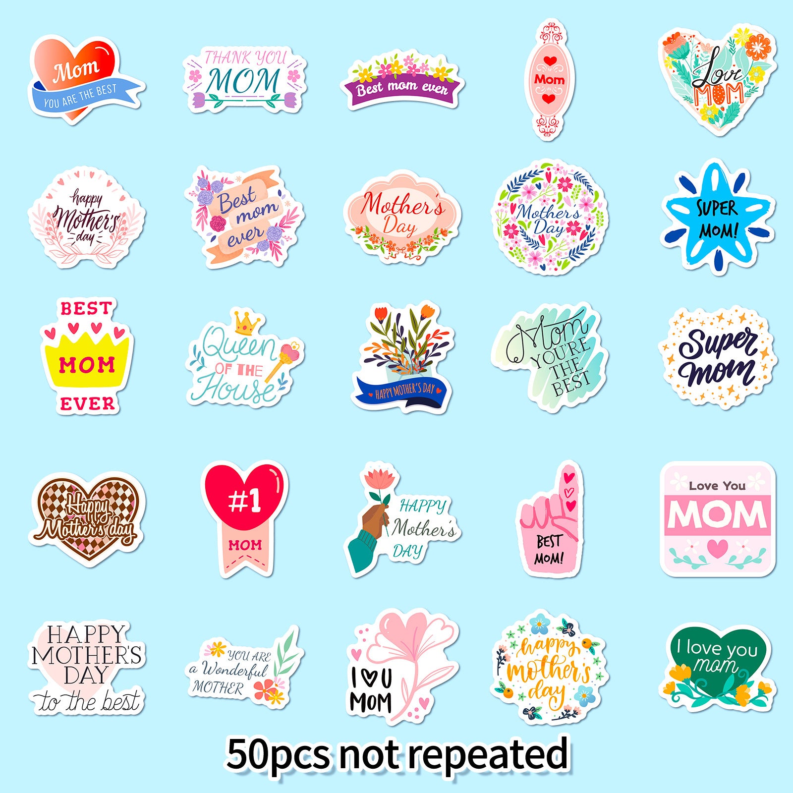 Wholesale Mother's Day English Alphabet Holiday Decoration Stickers