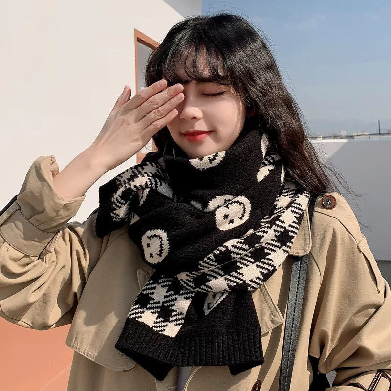 Wholesale Winter Double-sided Smiling Face Imitation Cashmere Scarves