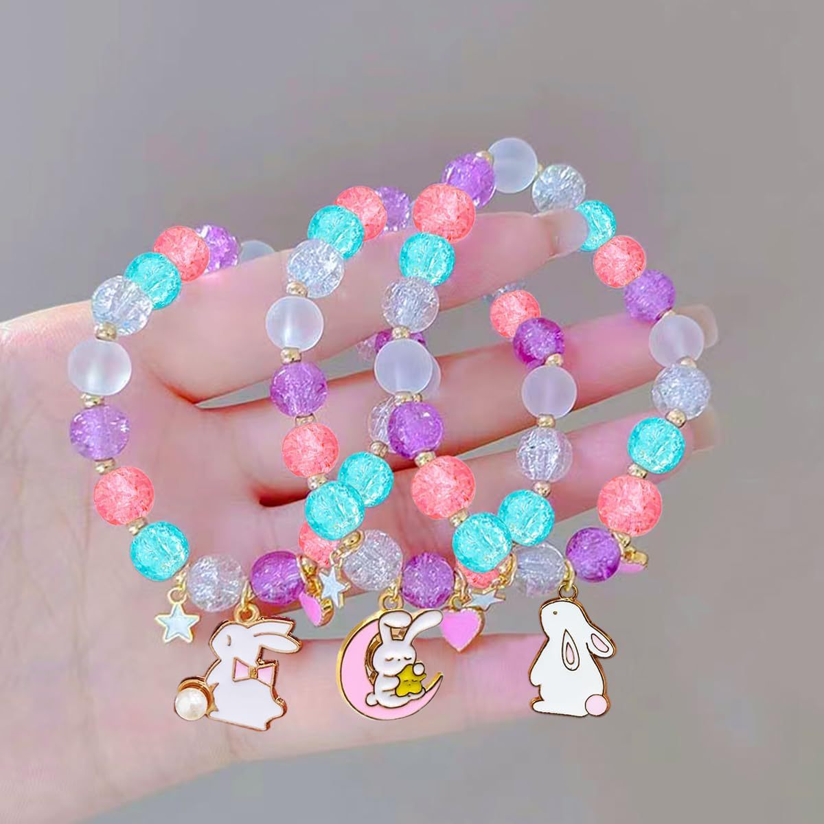 Wholesale Easter bead weaving three types of rabbit children's bracelets