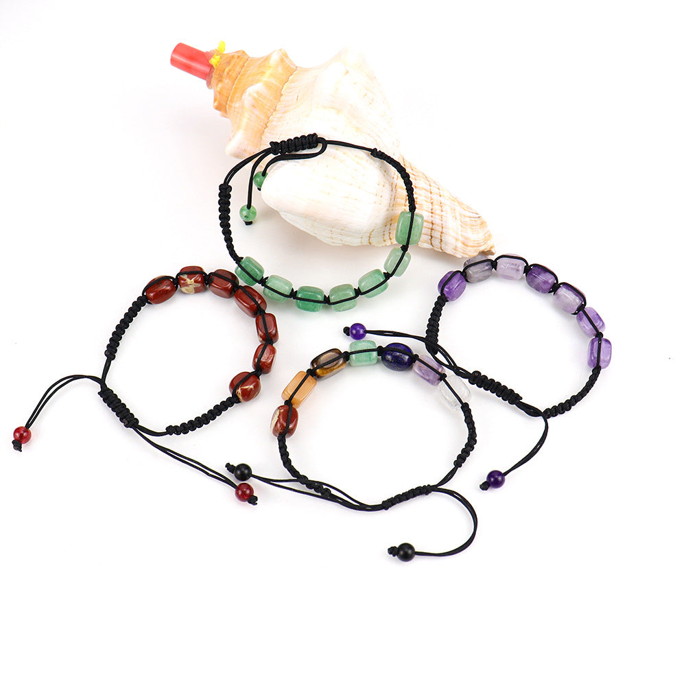 Wholesale Hand-woven Colorful Crystal Bracelet Rectangular Stone Bracelet