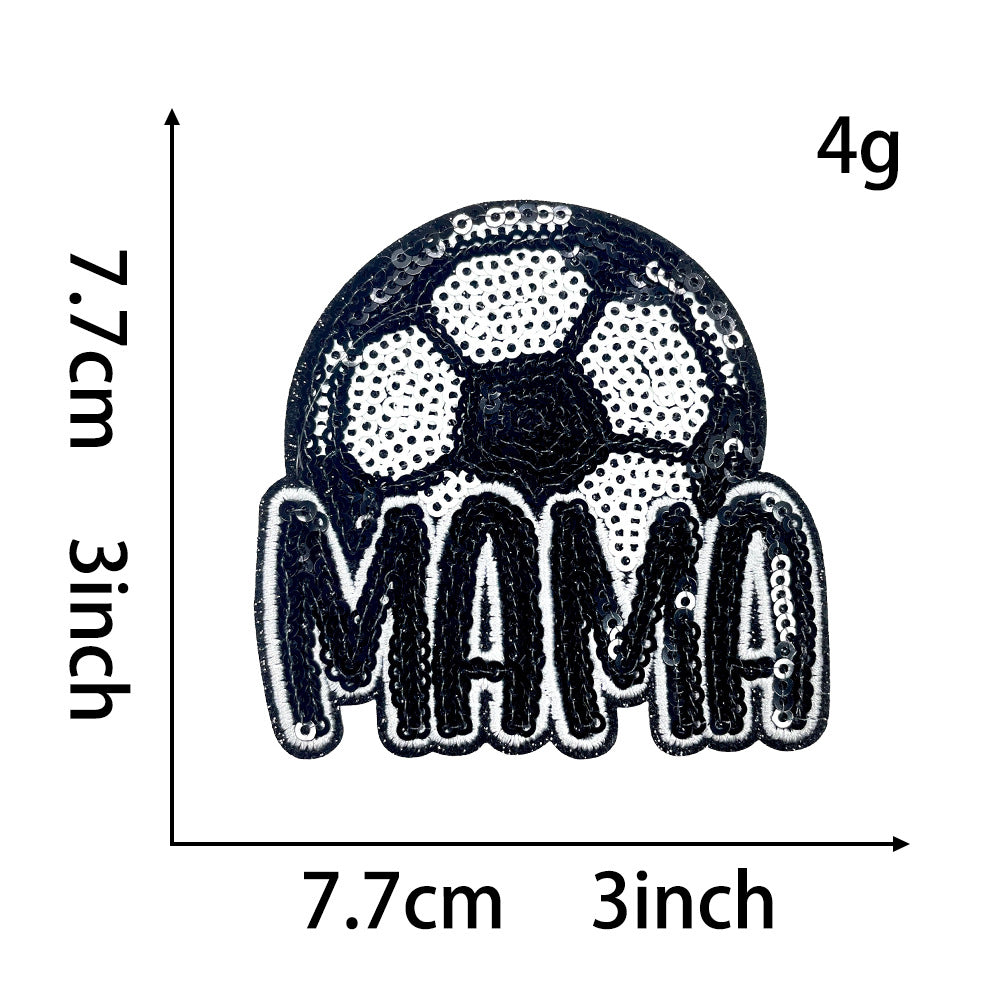 Wholesale Baseball volleyball  ball  bow sequin embroidery DIY Patches