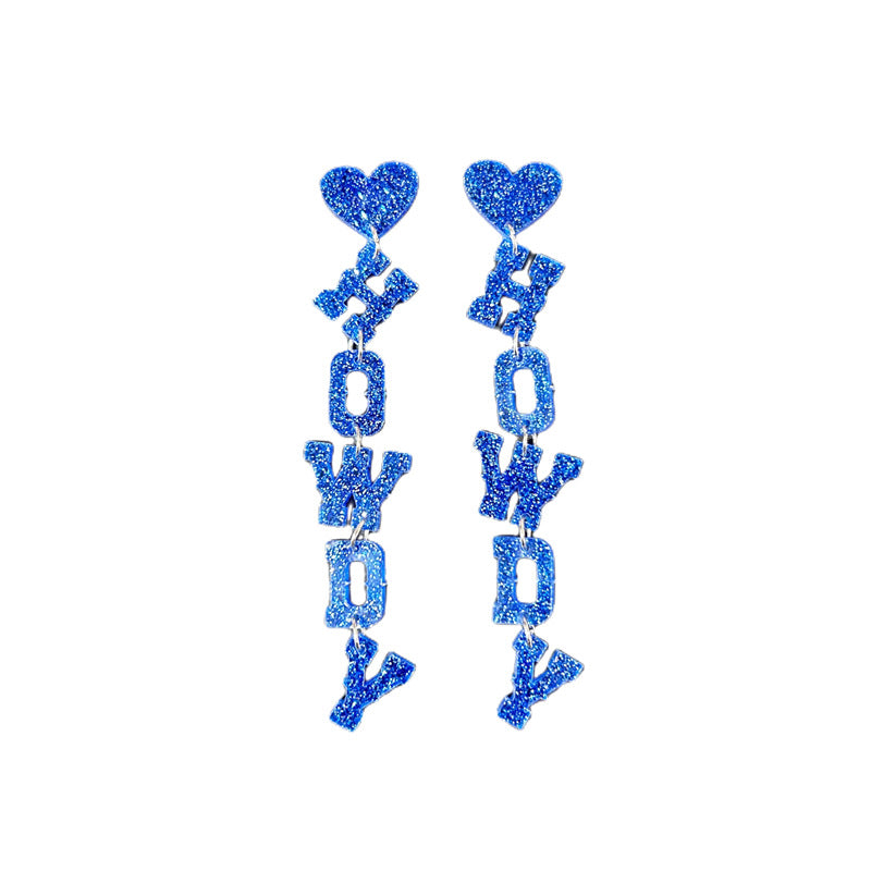 Wholesale Western Cowboy HOWDY Long Letter Acrylic Earrings