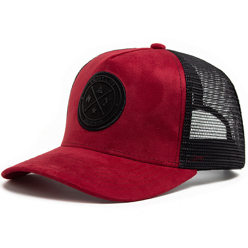 Wholesale Round Logo Suede Mesh Versatile Sun Visor Hip-hop Hat