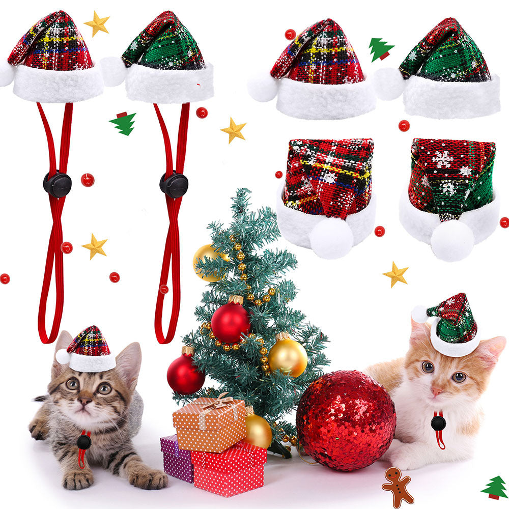Wholesale  Pet Christmas Hat Dog and Cat Christmas Hat Elastic Rope