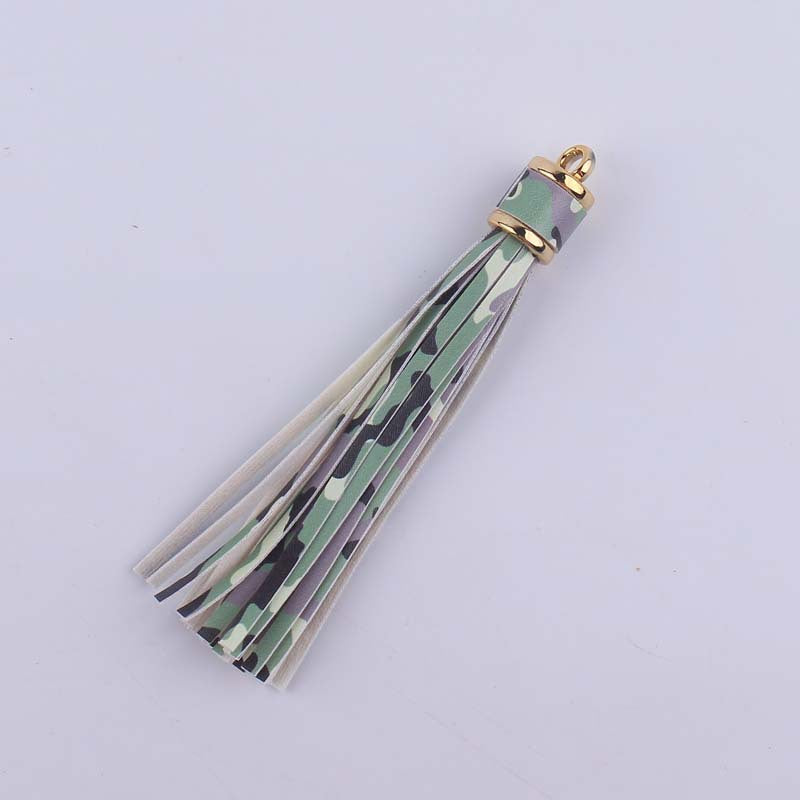Wholesale Leather Tassel Edging Long Pendant Gold Hanging Clock Keychain Accessories