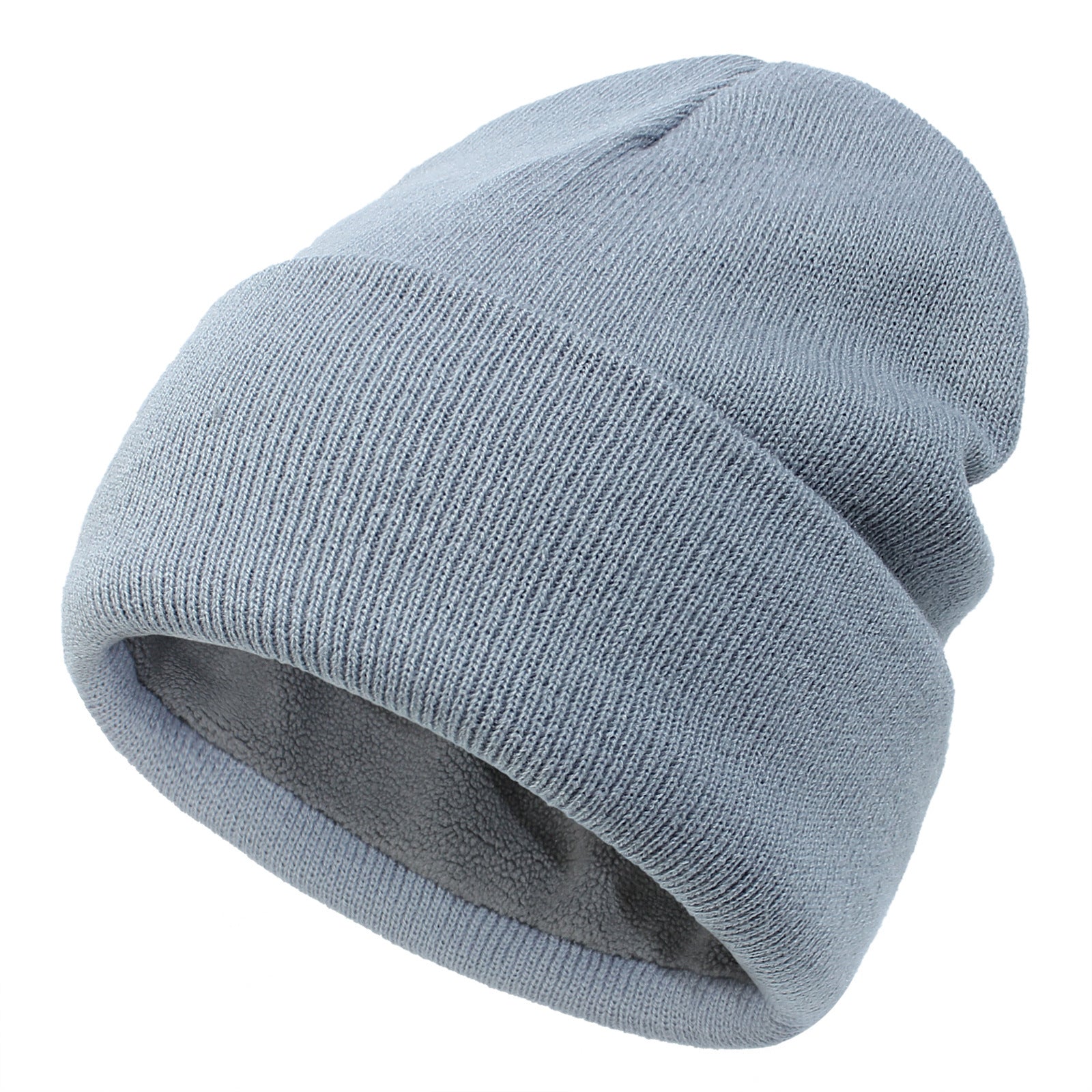 Wholesale Knitted Plus Velvet Warm Wool Solid Color Baita Casual Pullover Hat