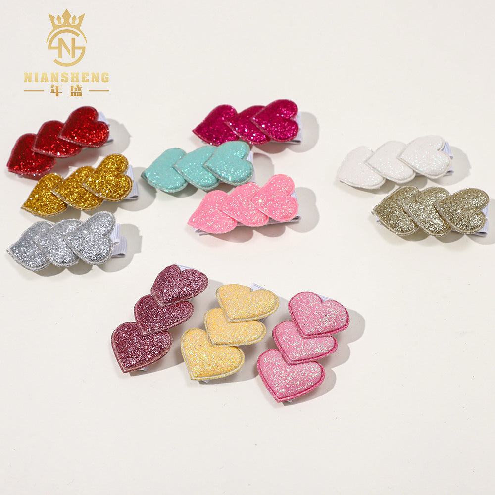 Wholesale Fine powder Valentine's Day heart children's hairpin