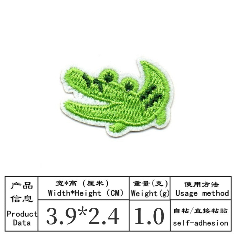 Wholesale Cute Embroidered Iron On Patch Set 9 Cartoon Dinosaur And Animal Badges For Clothing Bags Towels Resale Accessory