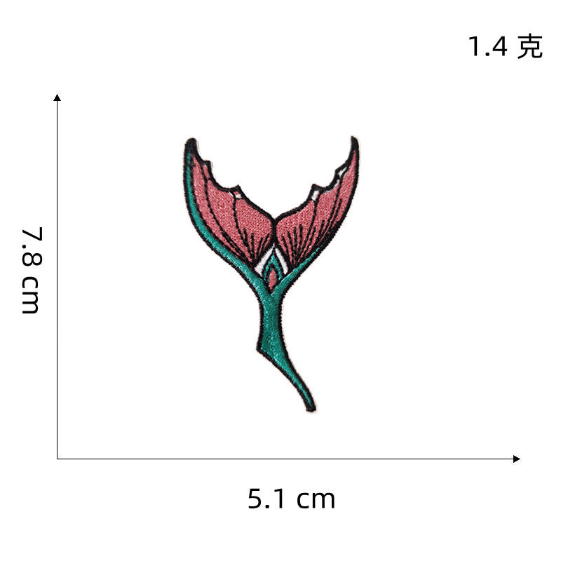Wholesale Colorful Mermaid Tail Embroidered Patch