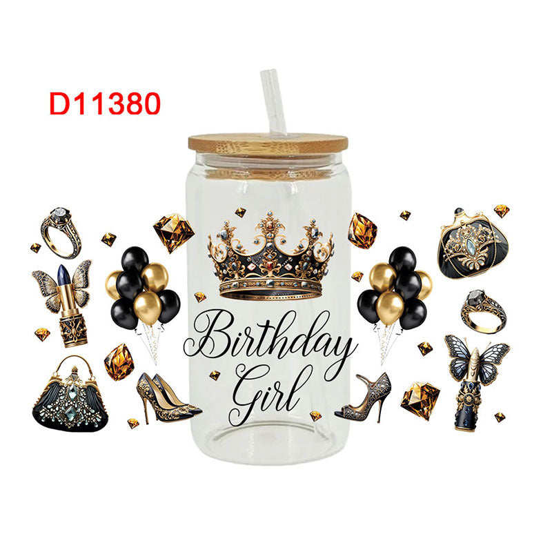 Wholesale Birthday Gift Series 16oz Cup UV DTF Wraps