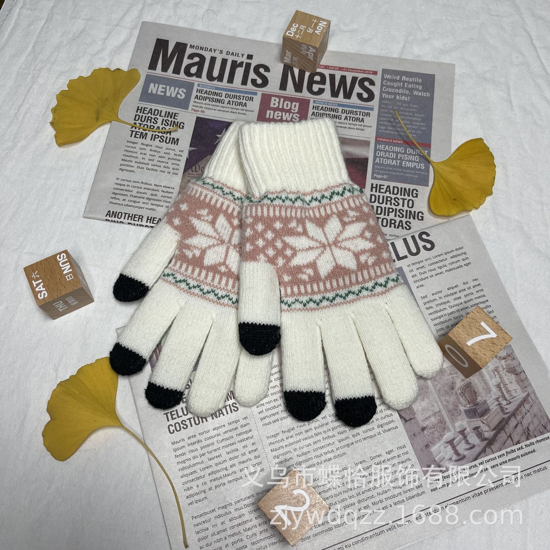 Wholesale Winter Creative Warm Finger Jacquard Touch Screen Glove