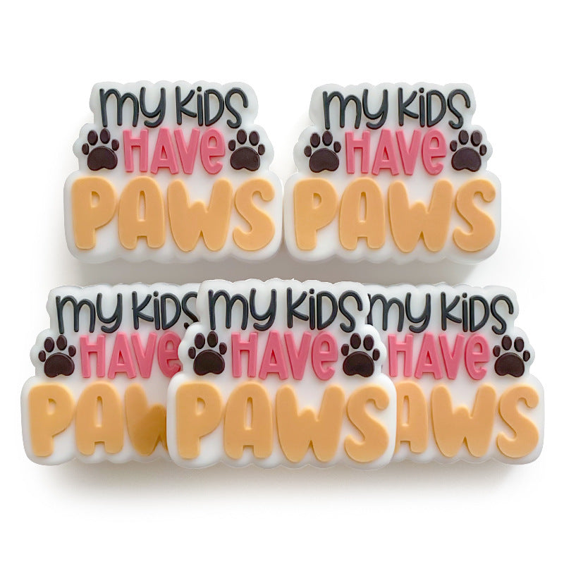 Wholesale 10PCS PAWS Food Grade Silicone Beads