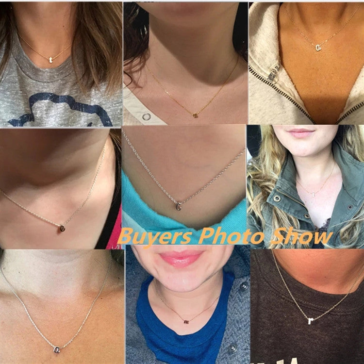 Wholesale Lowercase 26 English Letters Alloy Necklace