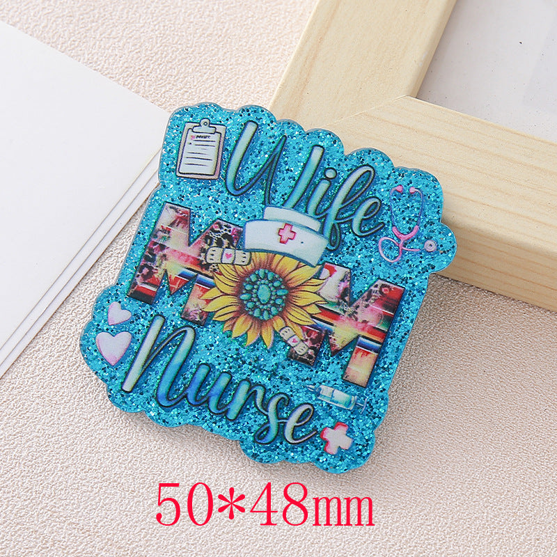 Wholesale 10pcs Cartoon Medical Staff Name Badges  Acrylic Flatback