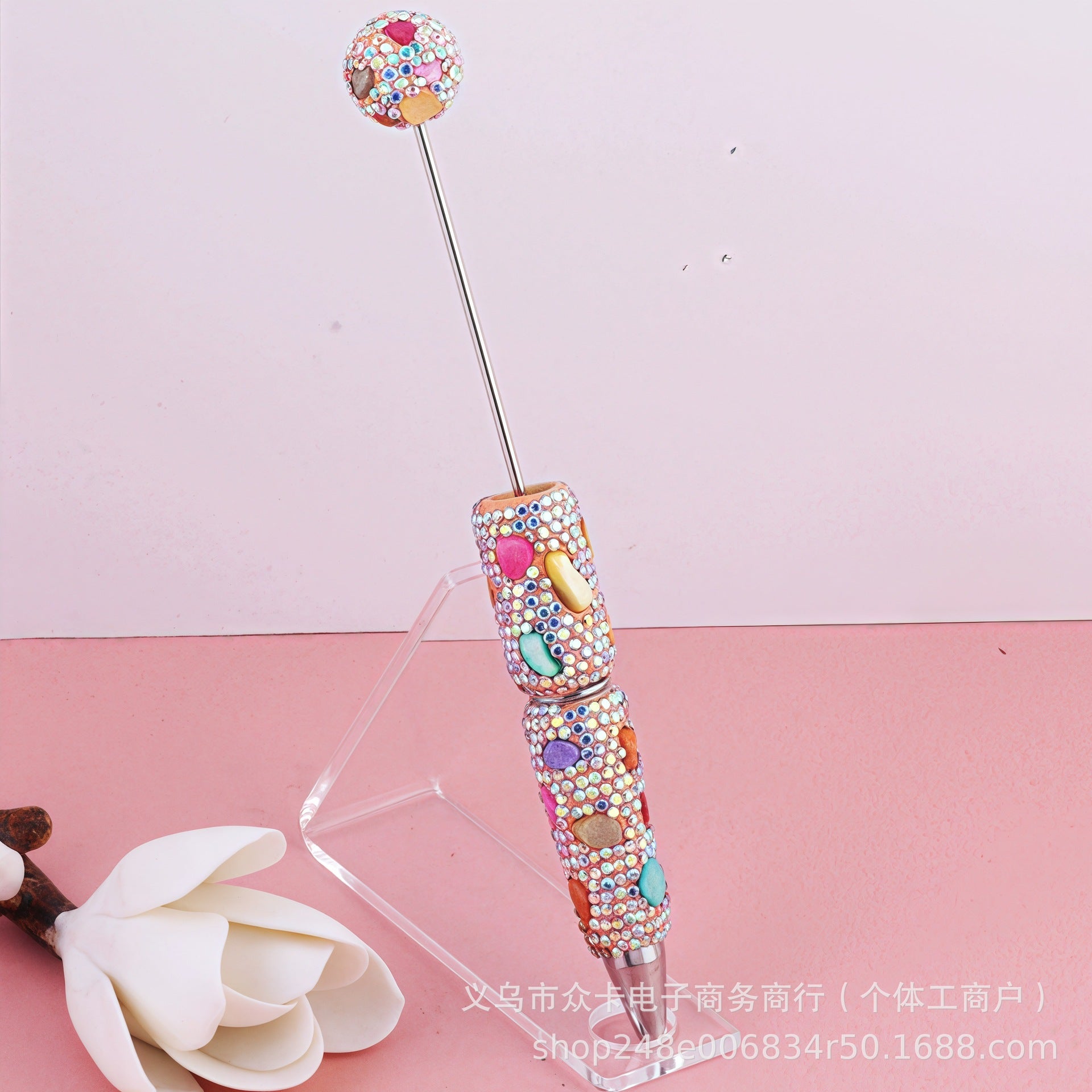 Wholesale 10pcs Colorful Shell Full Diamond DIY Fancy Beadable Pens