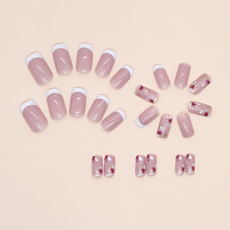 Wholesale Glitter Medium Length Floral Nail Stickers