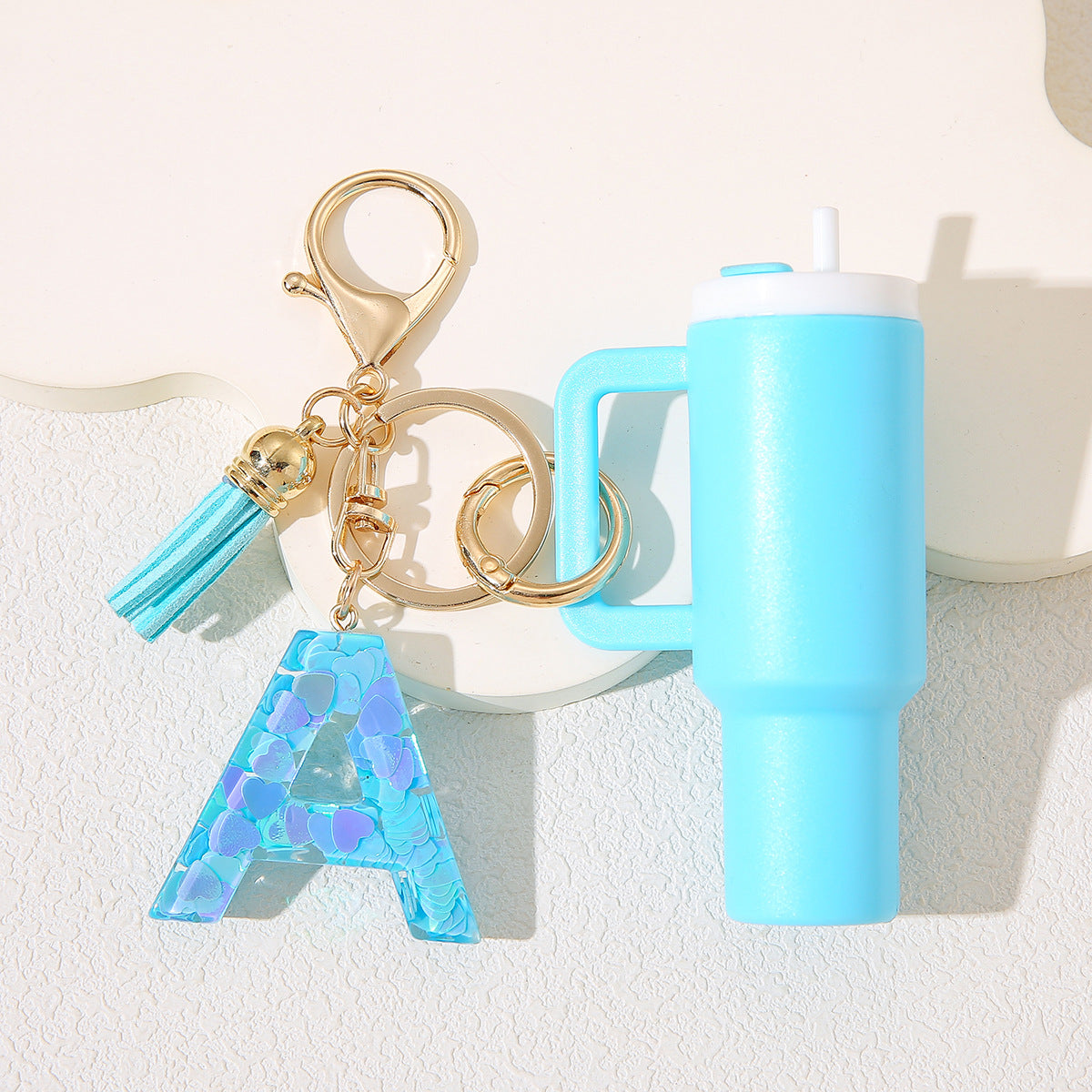 Wholesale Cute New Mini 26 Initials Ice Cup Tumbler Cup Keychain  Can Wrap Women Backpack Pendant