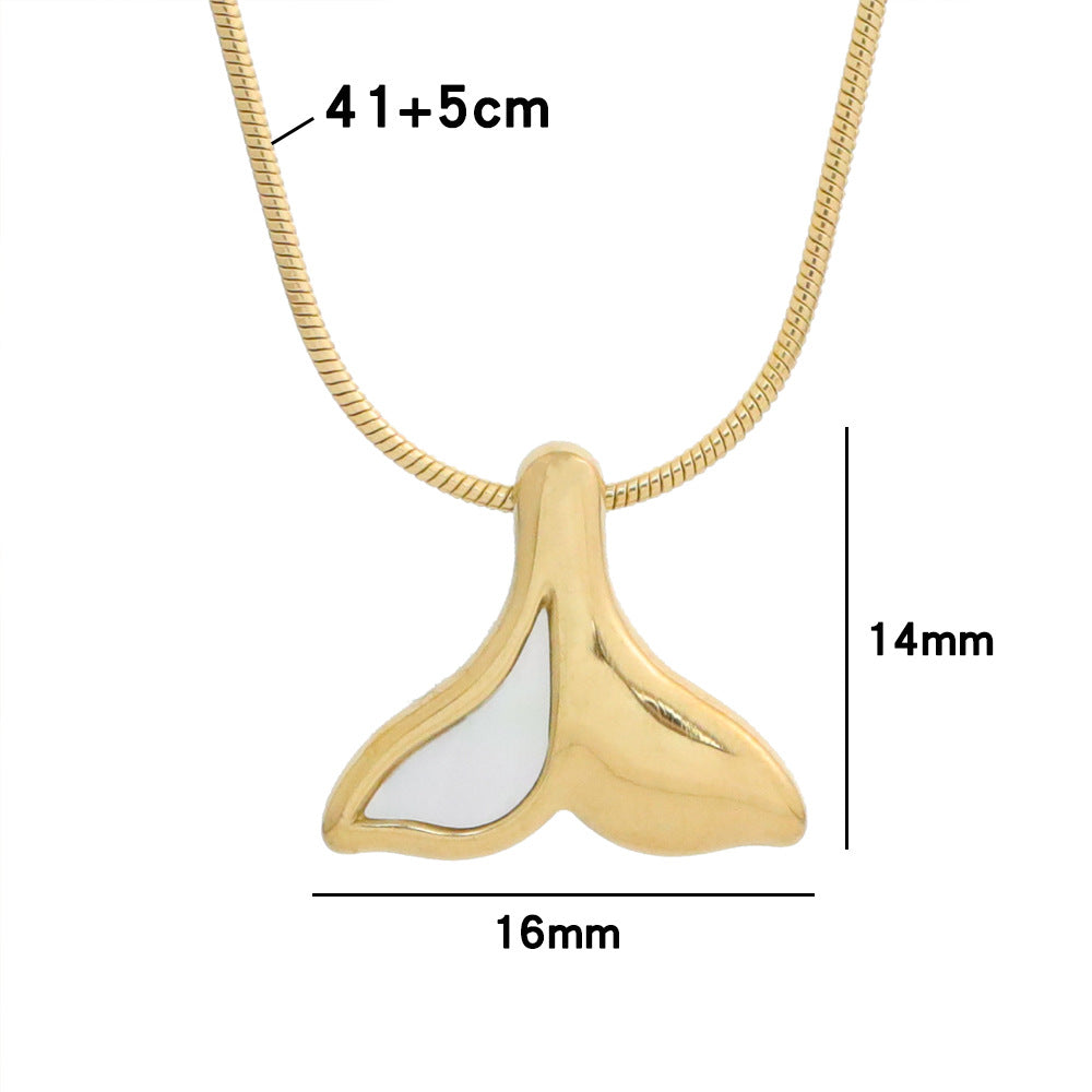 Wholesale Fritillary Fishtail Titanium Steel 18k Gold Snake Bone Chain Necklace