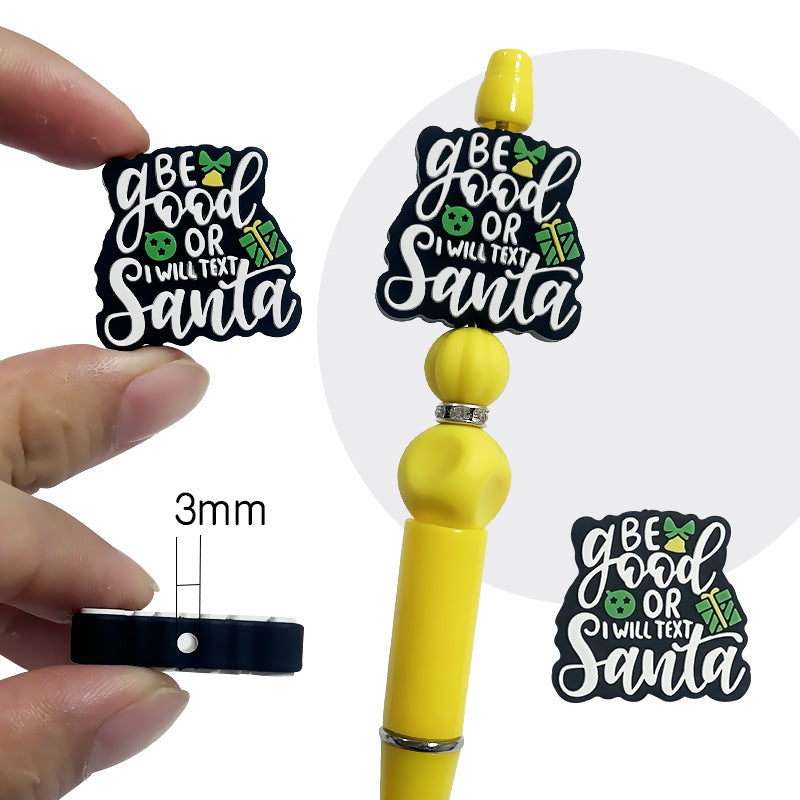 Wholesale Christmas Cute Silicone Pendant Beads DIY Beaded Pen Jewelry  Beads