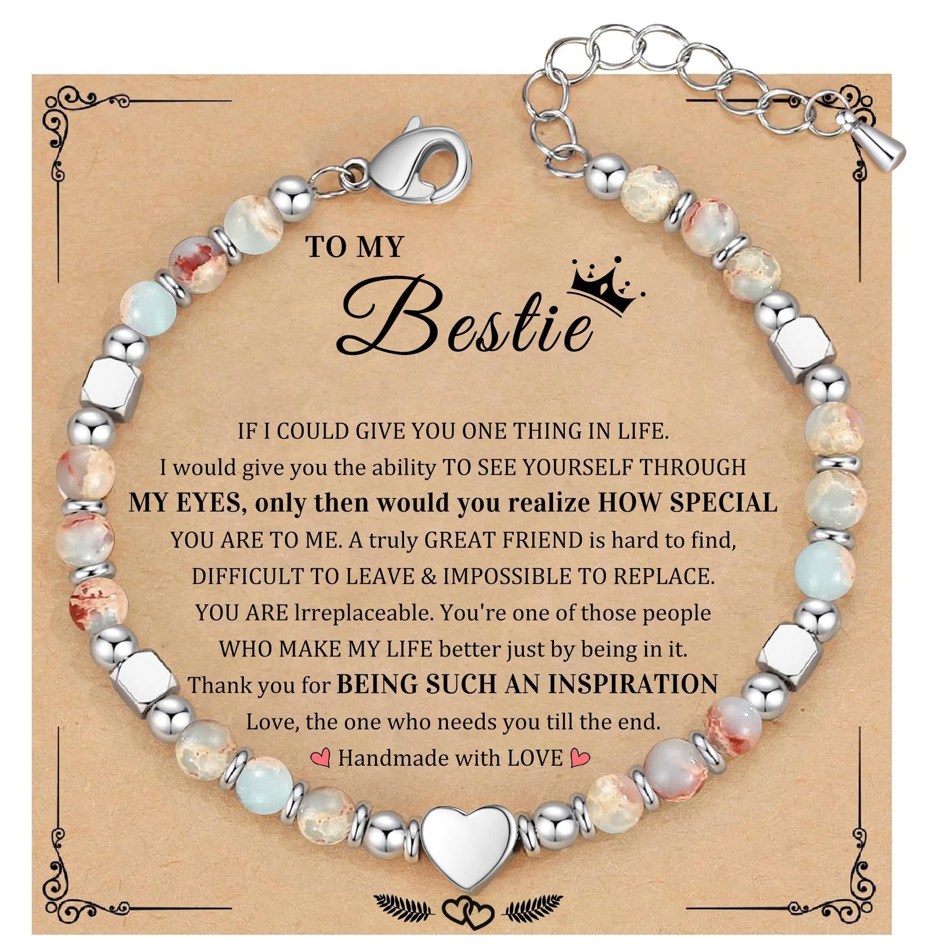 Wholesale Natural Stone Blue Heart Bracelet Fashion Jewelry Accessory Everyday Gift