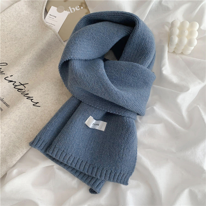 Wholesale Solid Color Soft Autumn and Winter Warm Knitted Scarf