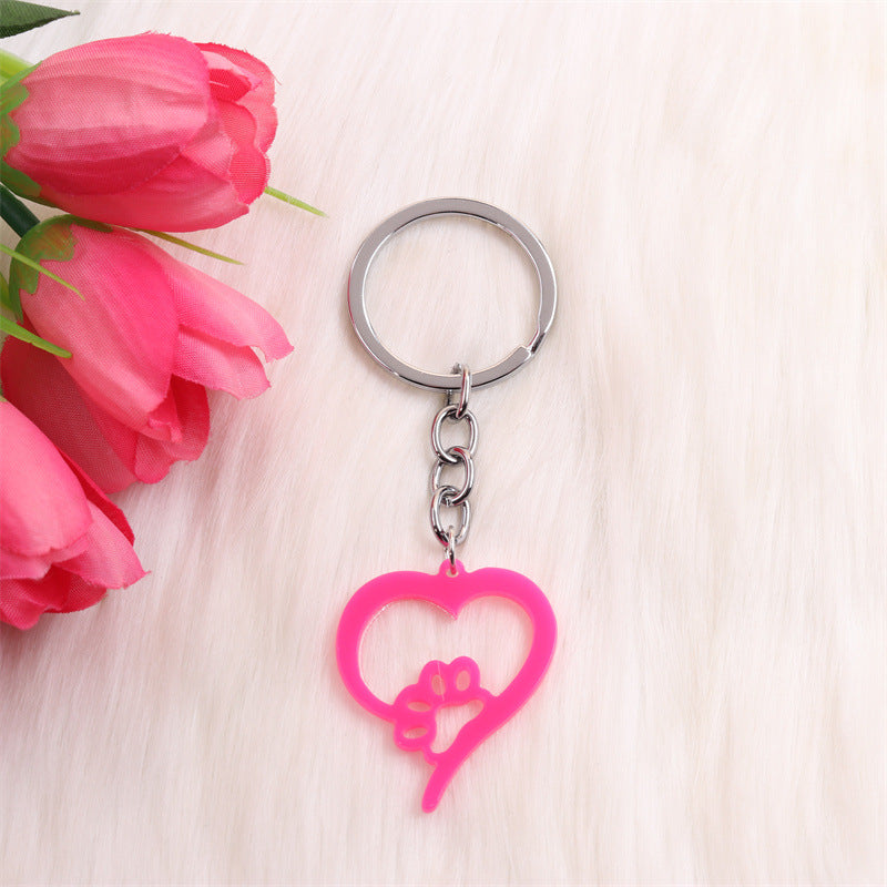 Wholesale Valentine's Day Dog Claw LOVE Acrylic Keychains