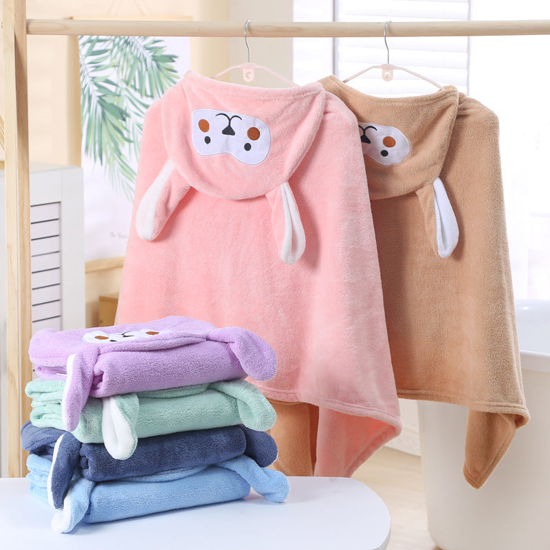 Wholesale Hooded Cape Cape Absorbent Coral Fleece Kids Bath Towel