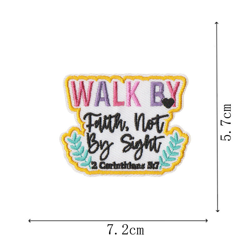 Wholesale Inspirational Bible Verse Iron On Embroidered Patches Set Of 9 Towel Decorative DIY Accessory