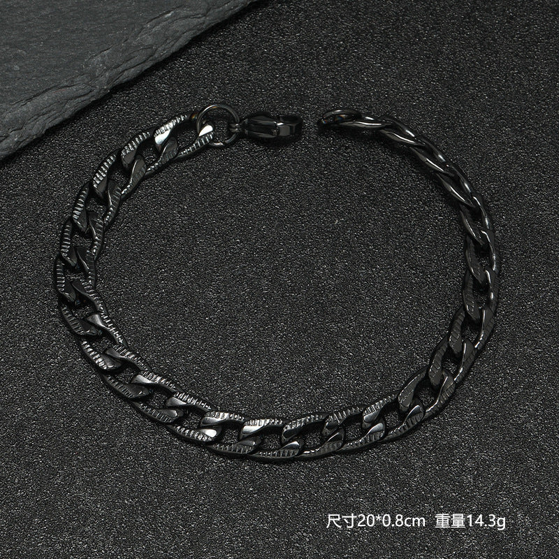 Wholesale Hip hop trendy Cuban chain titanium bracelet
