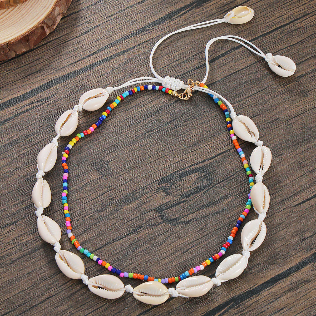 Wholesale Bohemian Seaside Holiday Style Beach Shell Pendant Beaded Necklace
