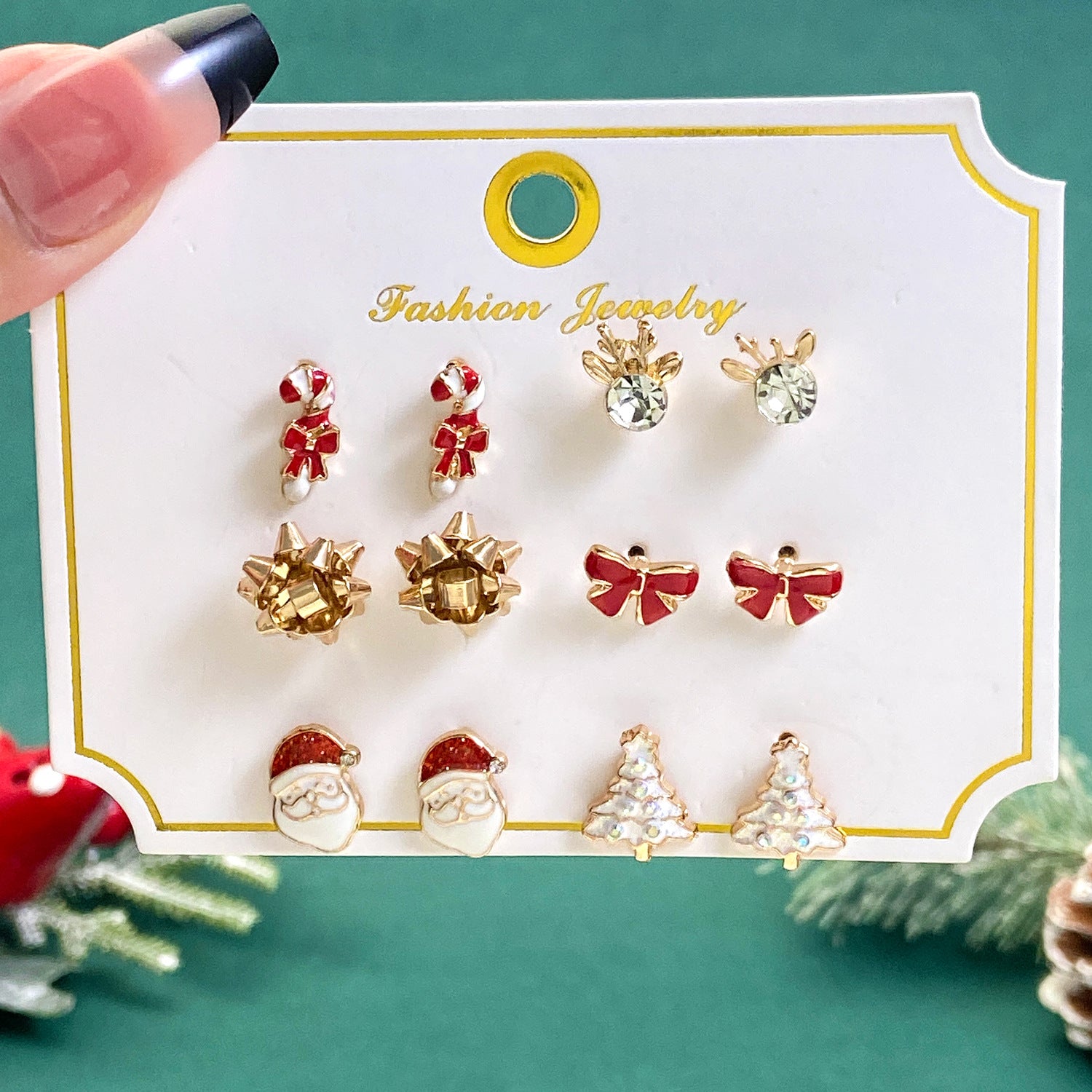 Wholesale Cute Elk Santa Claus Snowman Cartoon Oil Drop Christmas Earrings