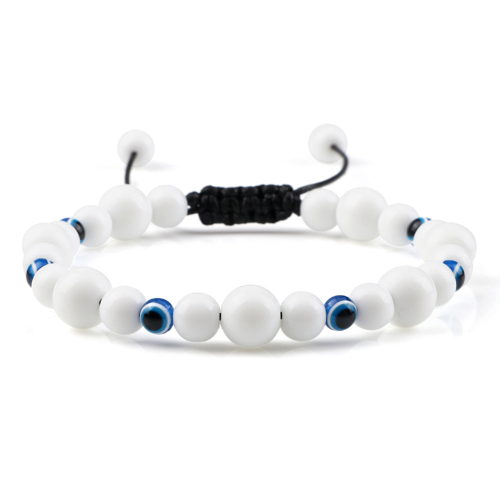 Wholesale Creative Spacer Size Beads Woven Tandem Combination Bracelet Adjustable Devil' s Eye Pendant Bracelet