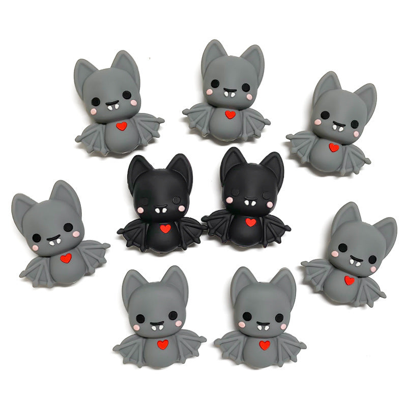 Wholesale 10pcs 3D Bat Cartoon Beads Loose Focal Beads