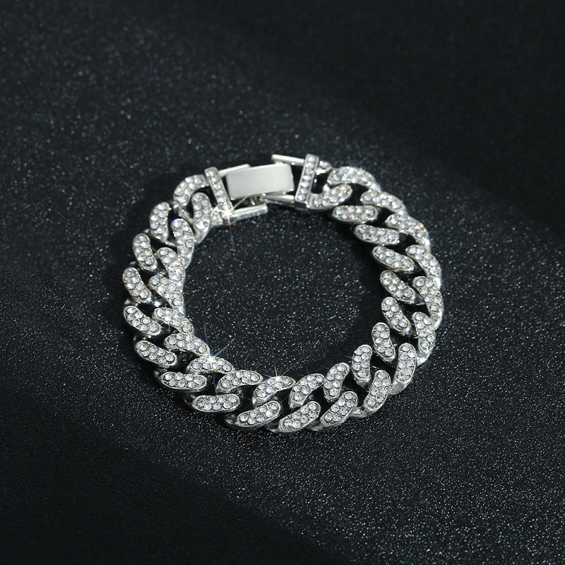 Wholesale Double Row Diamond Full Diamond Cuban Bracelet