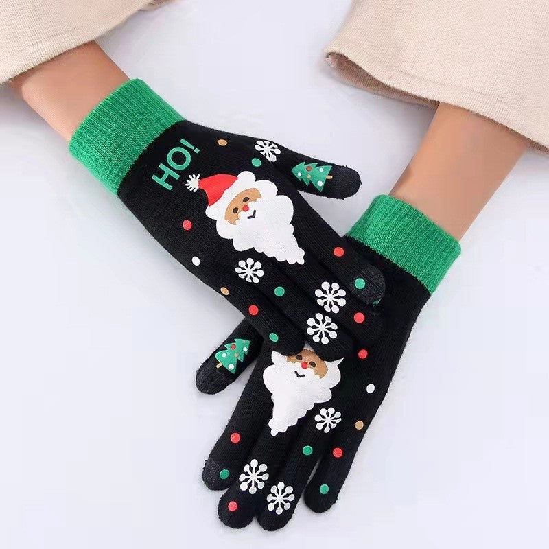 Wholesale Christmas Winter Warm Acrylic Wool Knitted Gloves