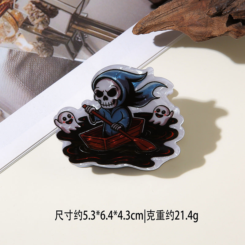 Wholesale Dark Style PVC Pumpkin Ghost Shark Claw Hair Clip  Creative Hair Accessory For Resale