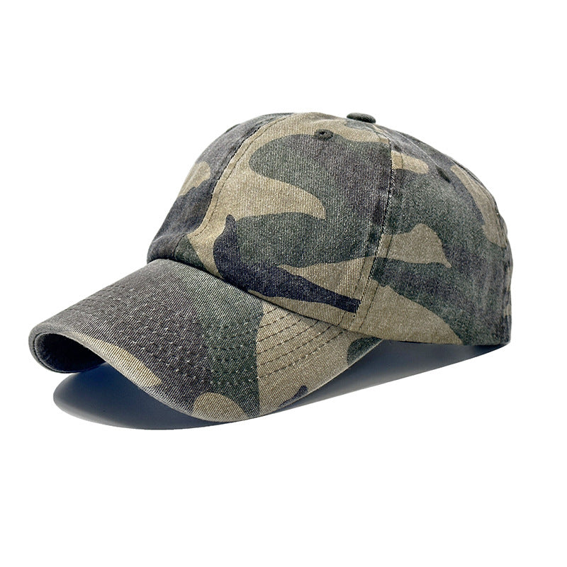 Wholesale Cotton Washed Denim Camouflage Curved Brim Baseball Cap