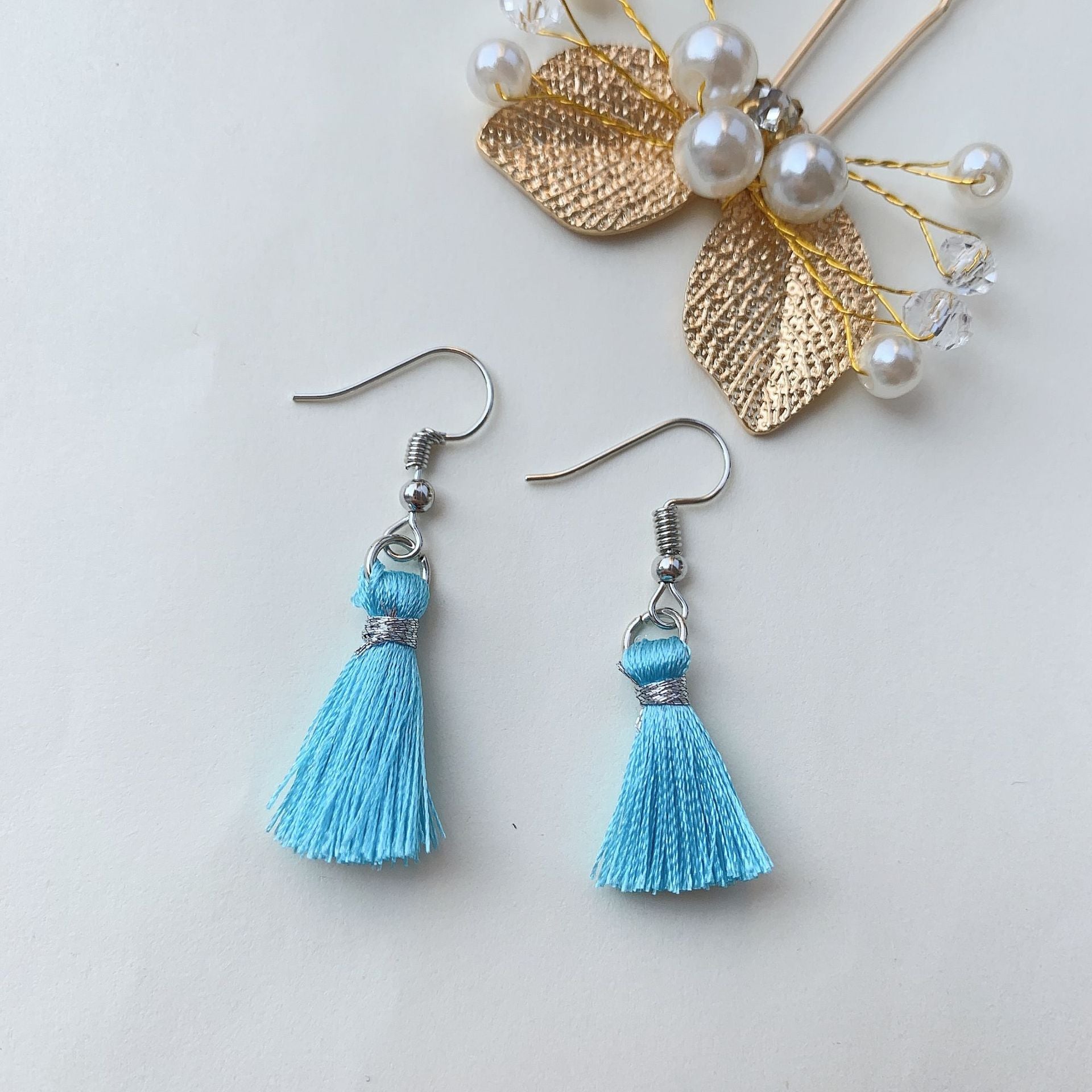 Wholesale Short Gold Thread Tassel Bohemian Earrings