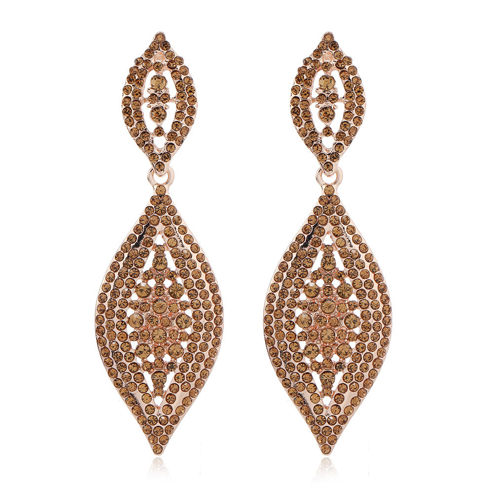 Pendientes de colgante de cristal de diamantes de aleación al por mayor