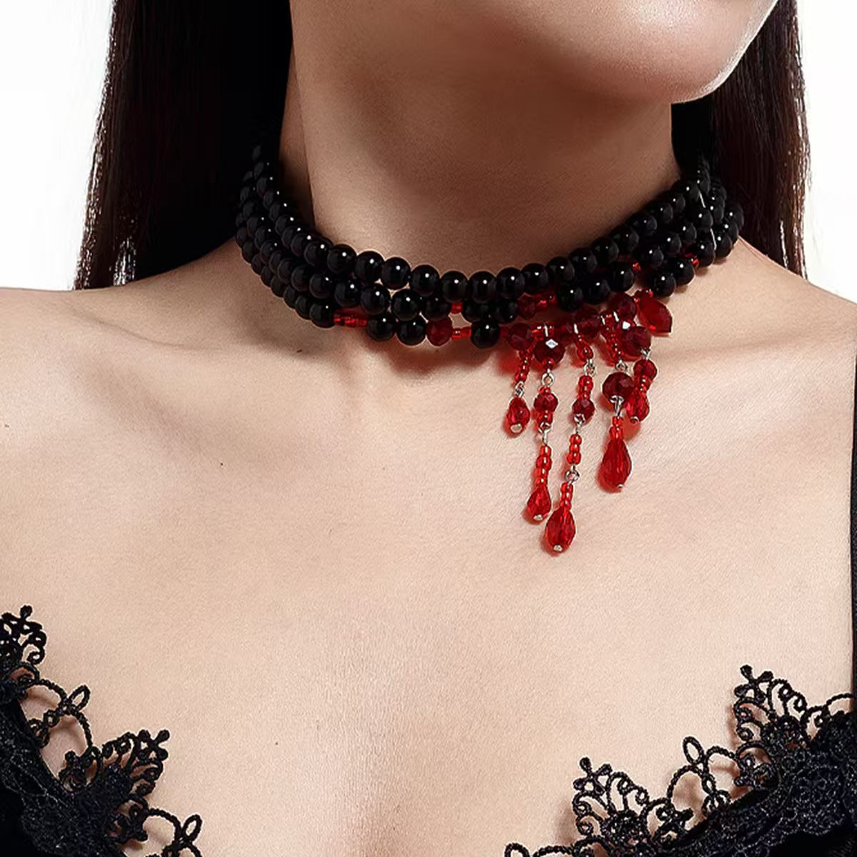 Wholesale Dripping Blood Pearl Necklace