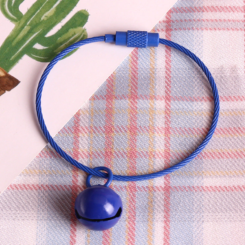 Wholesale Stainless Steel Wire Rope Candy Color Small Bell Paint Keychain