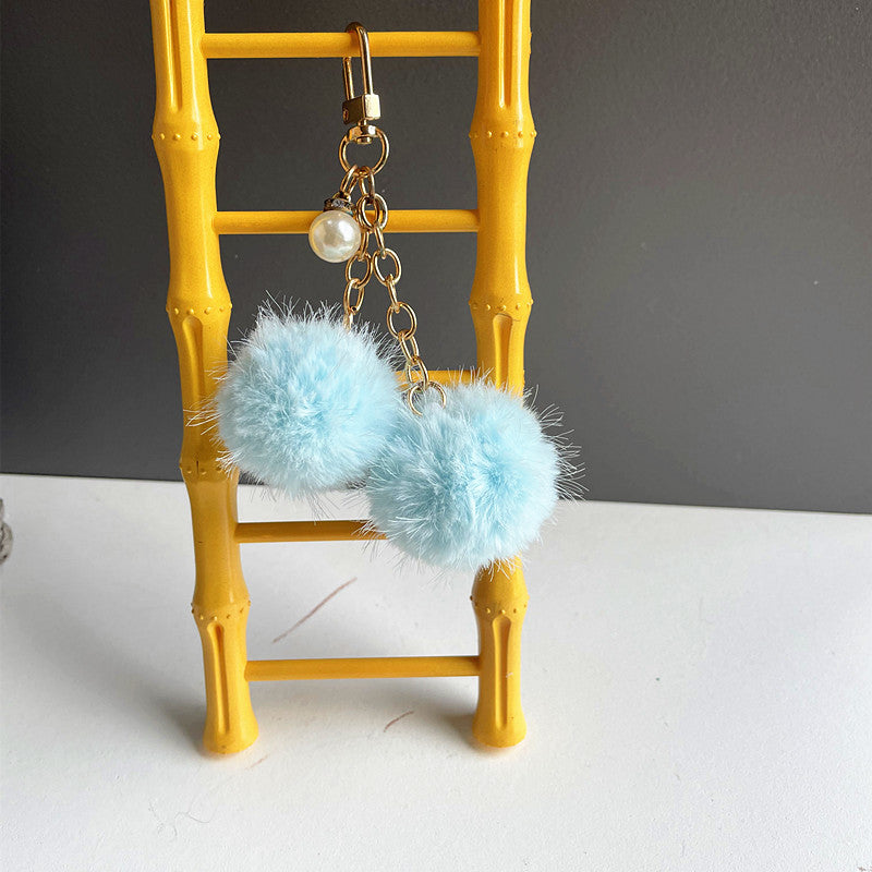 Wholesale Cute Pearl Candy Plush Ball Bags, Keychain Pendants
