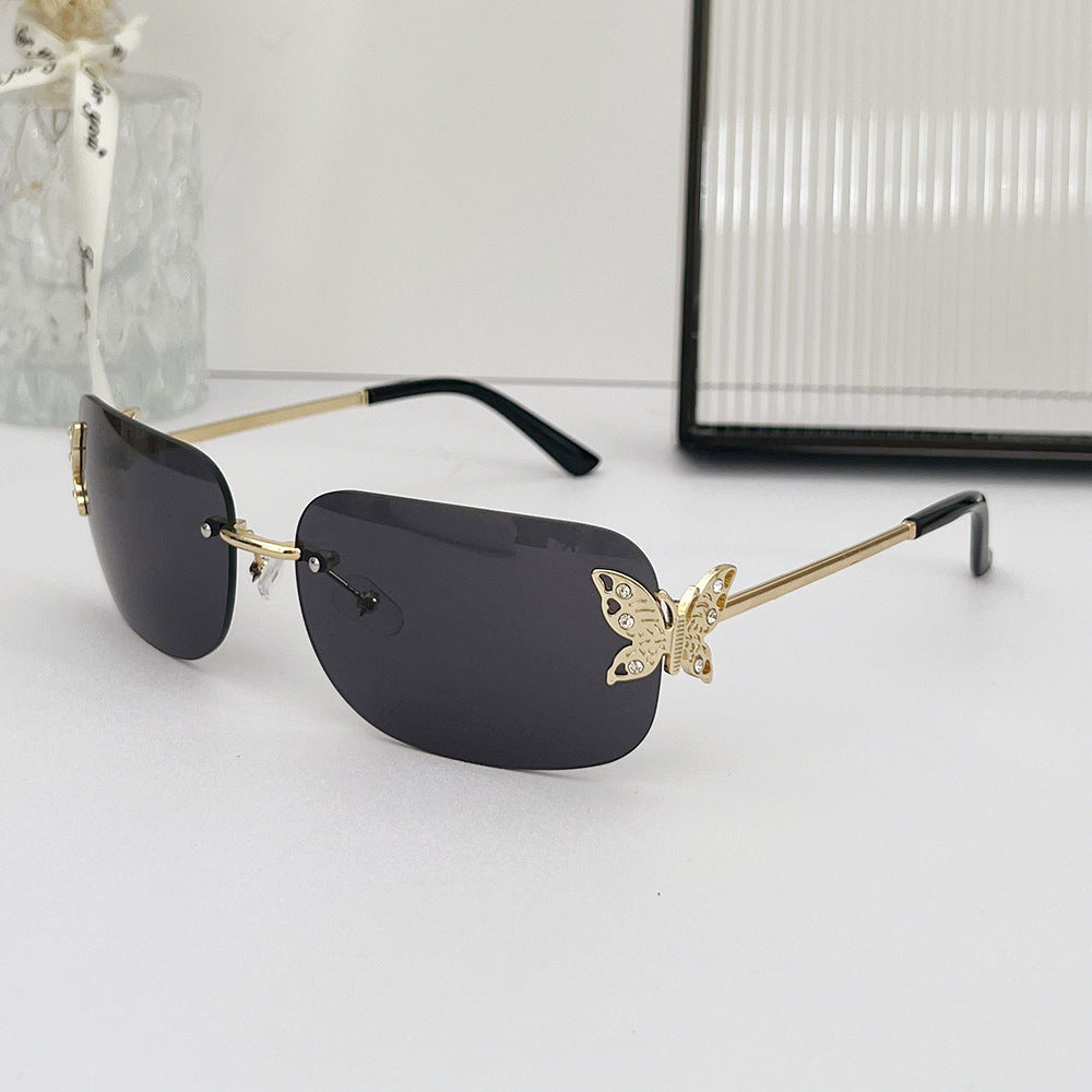 Wholesale Personalized Butterfly Square Frameless Sunglasses
