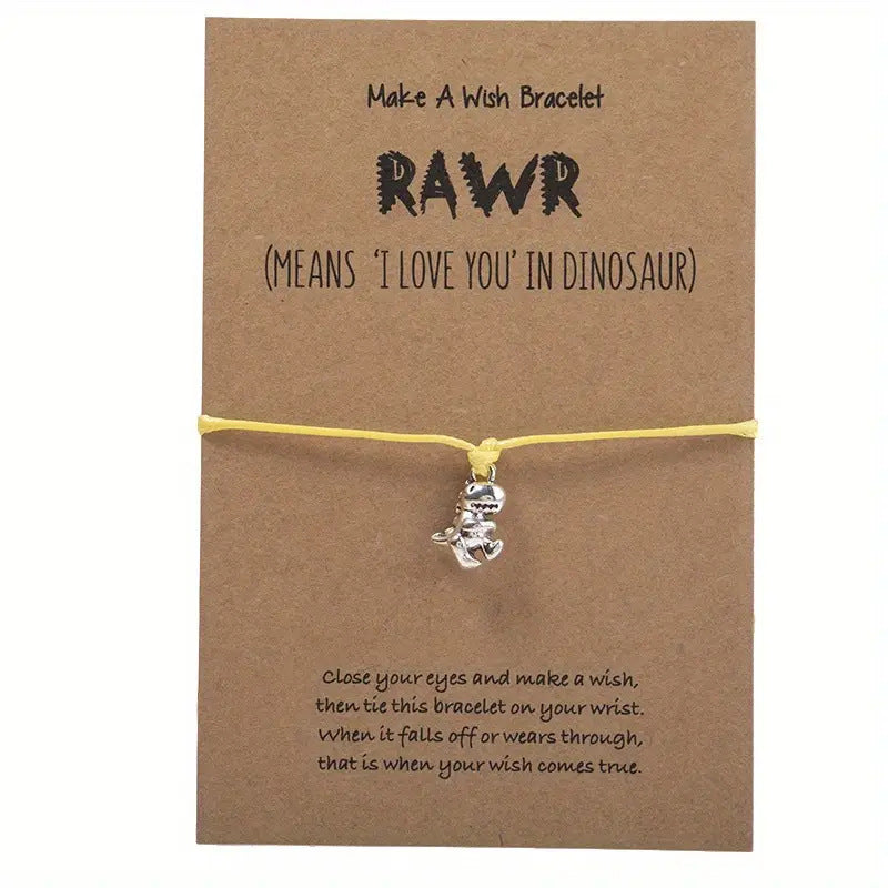 Wholesale Animal alloy pendant with adjustable hand woven bracelet