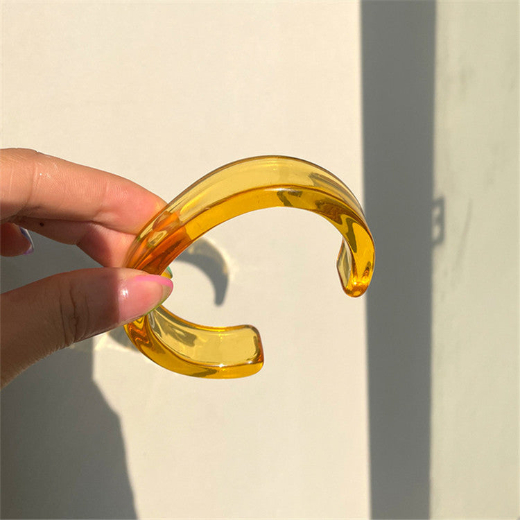 Wholesale Color Acrylic Bracelet Simple Geometric Transparent Resin Bracelet