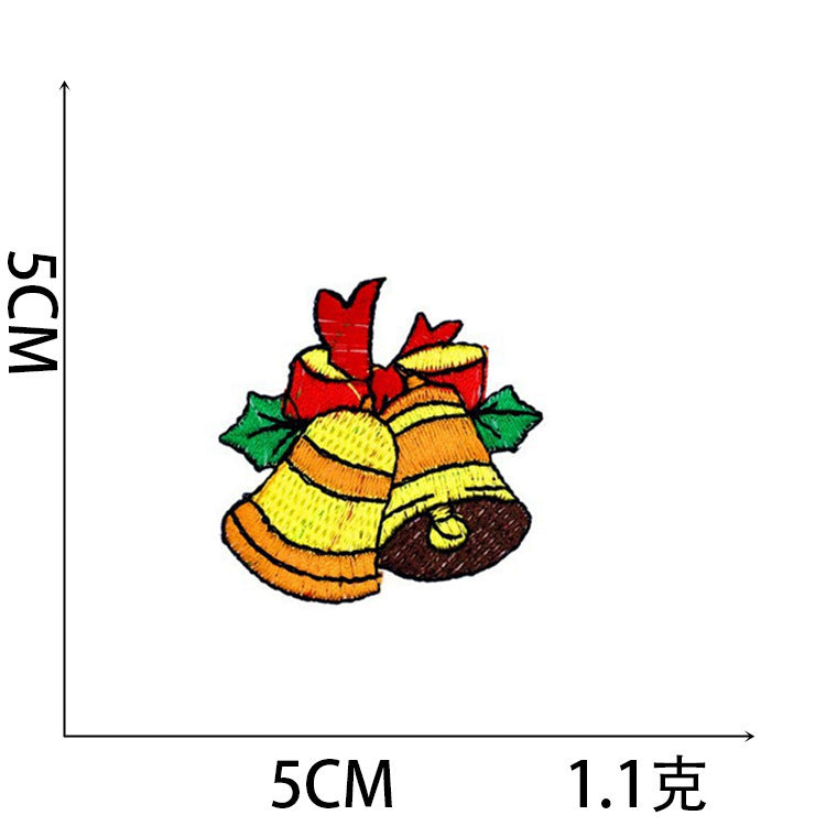 Wholesale Stylish Christmas Embroidered Patch Set Santa Snow Globe Polyester Iron On Appliques For Casual Clothing Boutique