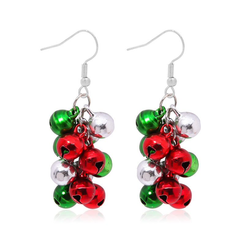 Wholesale Christmas Colored Bell Snowflake Christmas Tree Alloy Earrings