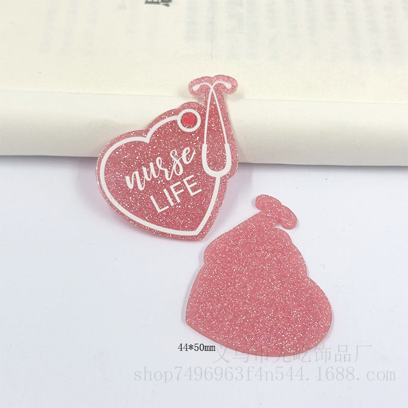 Wholesale 50pcs Medical Acrylic DIY Patch Badge Easy Pull Buckle Brooch Accessories